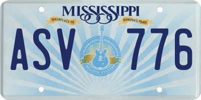 MS license plate ASV776