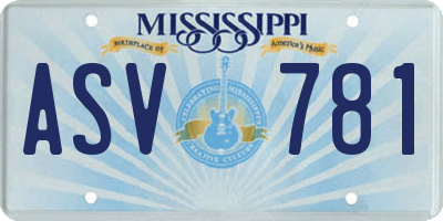 MS license plate ASV781