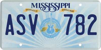 MS license plate ASV782