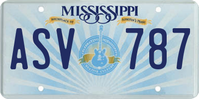 MS license plate ASV787