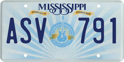 MS license plate ASV791