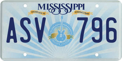 MS license plate ASV796