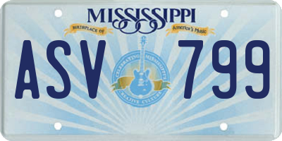 MS license plate ASV799