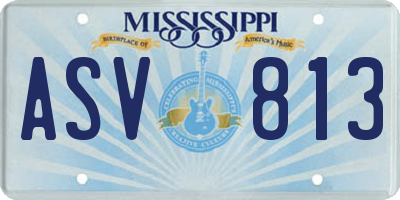 MS license plate ASV813