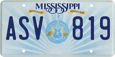 MS license plate ASV819