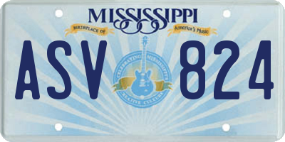 MS license plate ASV824