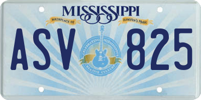 MS license plate ASV825