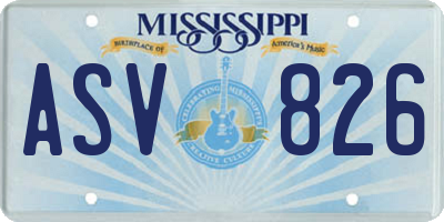 MS license plate ASV826