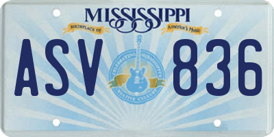 MS license plate ASV836
