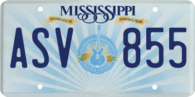 MS license plate ASV855