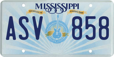 MS license plate ASV858