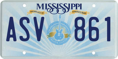 MS license plate ASV861