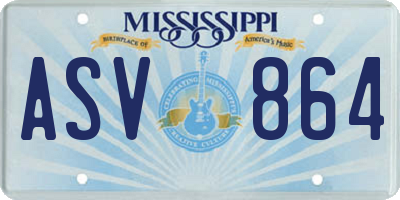 MS license plate ASV864