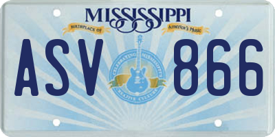 MS license plate ASV866