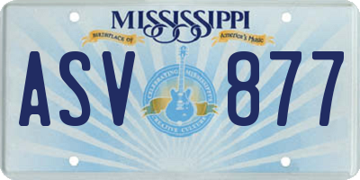 MS license plate ASV877