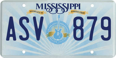 MS license plate ASV879