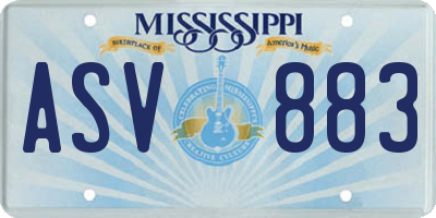 MS license plate ASV883