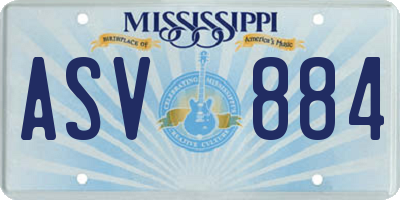 MS license plate ASV884