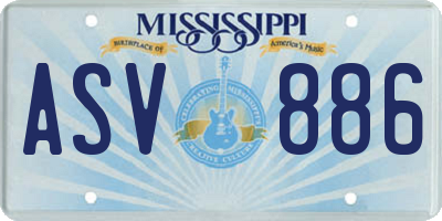 MS license plate ASV886