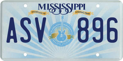 MS license plate ASV896