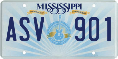 MS license plate ASV901