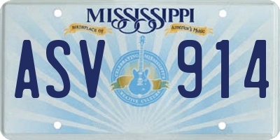 MS license plate ASV914