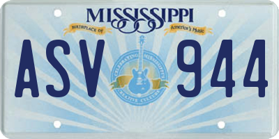 MS license plate ASV944