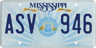 MS license plate ASV946