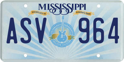 MS license plate ASV964
