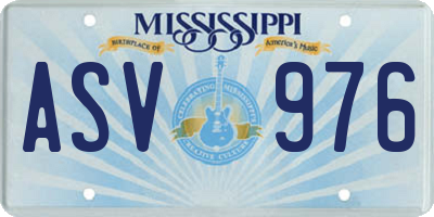 MS license plate ASV976