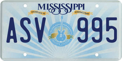 MS license plate ASV995