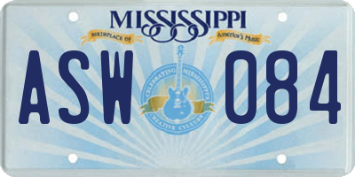 MS license plate ASW084