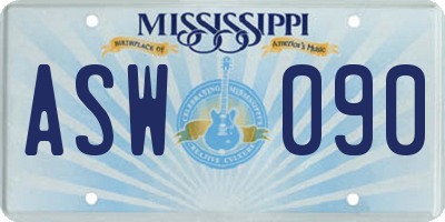 MS license plate ASW090