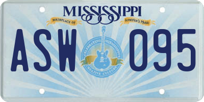 MS license plate ASW095