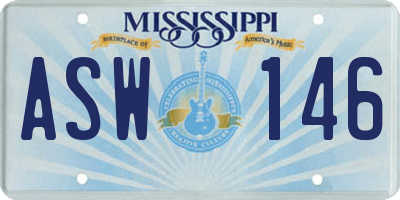 MS license plate ASW146