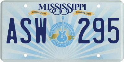 MS license plate ASW295
