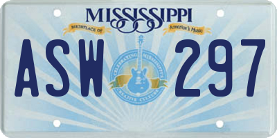 MS license plate ASW297
