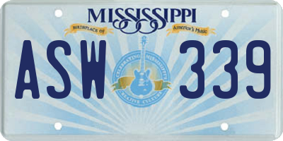 MS license plate ASW339