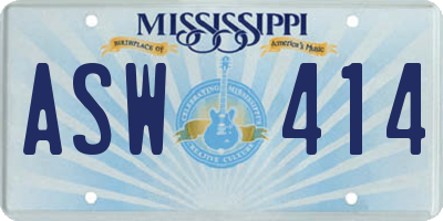 MS license plate ASW414