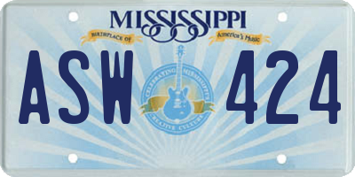 MS license plate ASW424