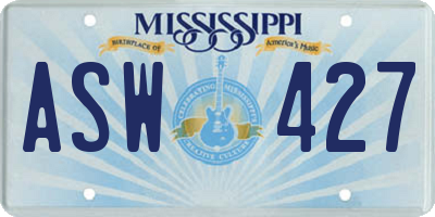 MS license plate ASW427