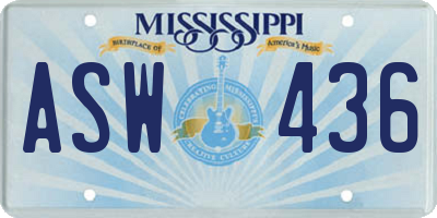MS license plate ASW436