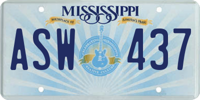 MS license plate ASW437