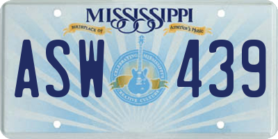 MS license plate ASW439