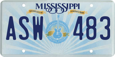MS license plate ASW483