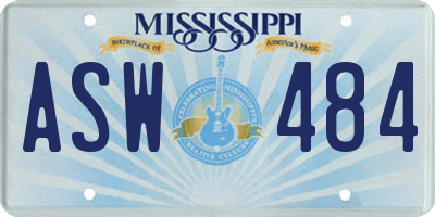 MS license plate ASW484