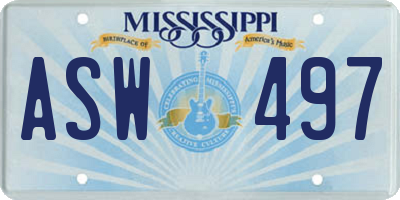 MS license plate ASW497