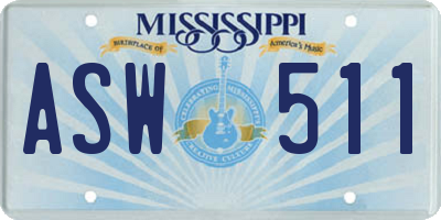 MS license plate ASW511
