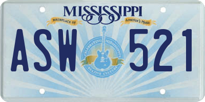 MS license plate ASW521