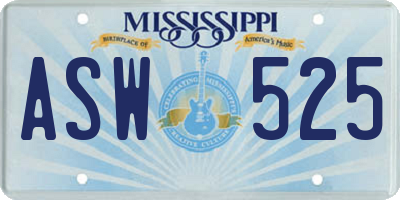 MS license plate ASW525
